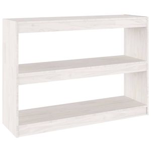 The Living Store Boekenkast/kamerscherm 100x30x71-5 cm grenenhout wit - Kast