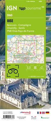 Fietskaart - Wegenkaart - landkaart D60 Top 100 Tourisme en Vélo Oise | IGN - Institut Géographique National