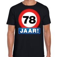 78 jaar geworden - Stopbord - verjaardag t-shirt - zwart - heren - Happy Birthday - kleding