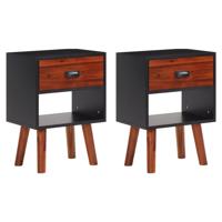 Nachtkastjes 2 st 40x30x57 cm massief acaciahout