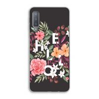 Hello in flowers: Samsung Galaxy A7 (2018) Transparant Hoesje