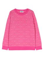 Moschino Kids pull à logo en intarsia - Rose