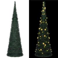 VidaXL Kunstkerstboom met verlichting pop-up 210 cm groen