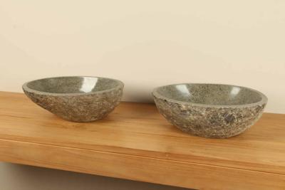 Waskommen riviersteen set RM070318AB, 44x43x15 cm