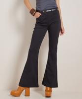 uni flared fit broek met riem