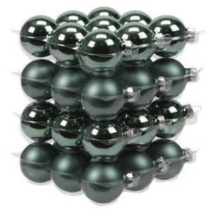 36x Emerald groene glazen kerstballen 4 cm mat/glans