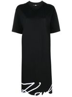 Karl Lagerfeld robe Signature Hem en coton biologique - Noir - thumbnail