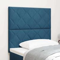 Hoofdbord Wandgemonteerd Geometrisch Donkerblauw 90 cm Fluweel