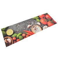 VidaXL Keukenmat wasbaar groenteprint 60x180 cm fluweel