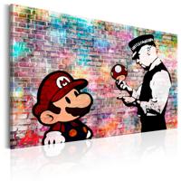 Schilderij - Banksy: Colourful Brick