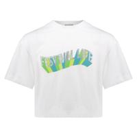 Geisha zomer t-shirt meisjes - festival life - off wit / aqua / lime