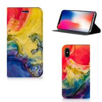 Bookcase Apple iPhone X | Xs Watercolor Dark Bookcase Apple iPhone X | Xs Watercolor Dark