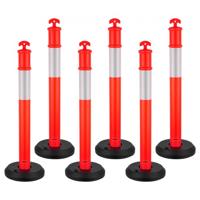 VEVOR Verkeersafzetpaal met vulbare voet 114 cm 6-pack Rood