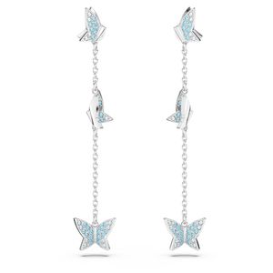 Swarovski 5662182 Oorhangers Lilia zilverkleurig-blauw 1,2 x 6,6 cm