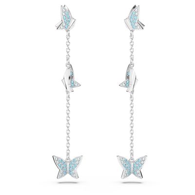 Swarovski 5662182 Oorhangers Lilia zilverkleurig-blauw 1,2 x 6,6 cm