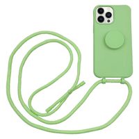Høyde - iPhone 13 Pro - Telefoonhoes met koord + Socket houder - Lime Groen