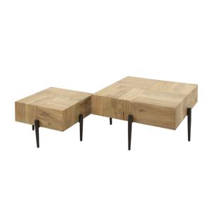 Giga Meubel - Salontafel Vierkant Acaciahout - Massief - Set van 2 - 60x60x35cm