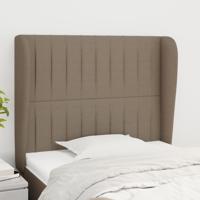 Hoofdbord met randen 93x23x118/128 cm stof taupe