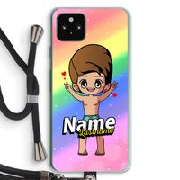 Chibi Maker man: Pixel 5a 5G Transparant Hoesje met koord