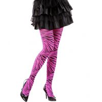 Roze panty in zebra print   - - thumbnail