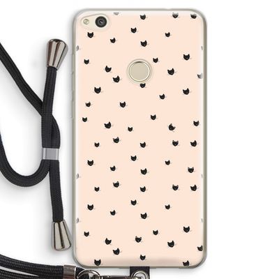 Kleine kattenkopjes: Huawei Ascend P8 Lite (2017) Transparant Hoesje met koord