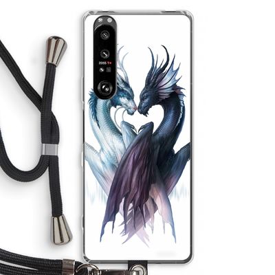 Yin Yang Dragons: Sony Xperia 1 III Transparant Hoesje met koord