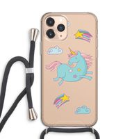 Vliegende eenhoorn: iPhone 11 Pro Transparant Hoesje met koord