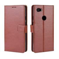 Retro Crazy Horse textuur horizontale Flip lederen case voor Google pixel 3 lite met houder & kaartsleuven & fotolijstjes (bruin)
