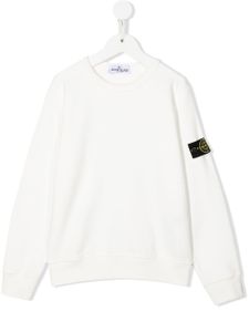 Stone Island Junior sweat à patch logo - Blanc