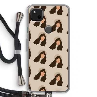 Bonjour mon amour: Pixel 4a Transparant Hoesje met koord