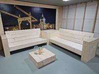 Steigerhouten Loungeset Mickey - Strakke Rechte Zithoek voor Buiten