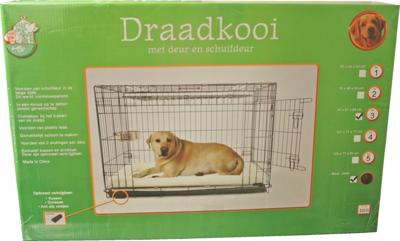 Draadkooi met deur en schuifdeur nr. 3 zwart 92x57x64 cm - Gebr de boon