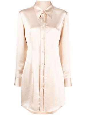 MM6 Maison Margiela robe-chemise en satin - Tons neutres