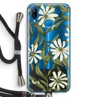 Wit bloemenpatroon: Huawei P20 Lite Transparant Hoesje met koord