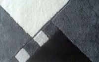 Wicotex badmat 60x90 cm zwart/wit/grijs geblokt