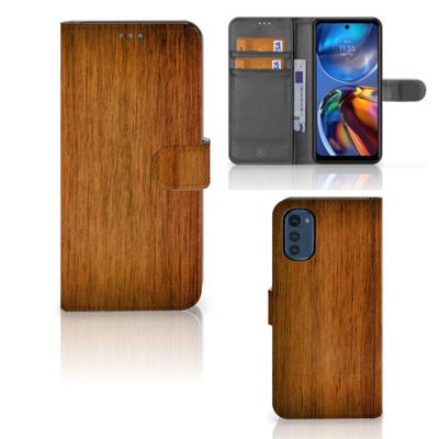 Motorola Moto E32 | Moto E32s | Book Style Case | Donker Hout