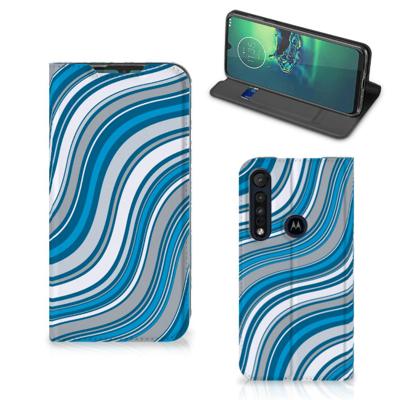 Motorola G8 Plus | Hoesje met Magneet | Waves Blue