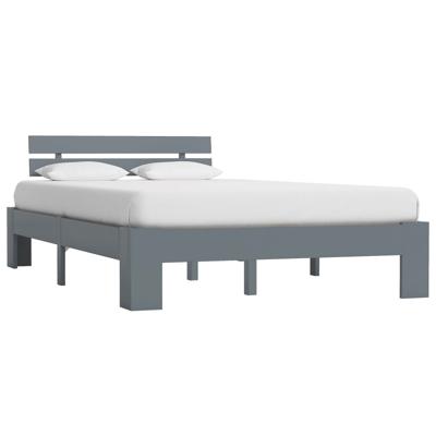 Bedframe massief grenenhout grijs 140x200 cm