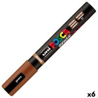 Markeerstift BRUSH POSCA PC-5BR Bruin (6 Stuks)