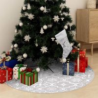 VidaXL Kerstboomrok luxe met sok 90 cm stof wit