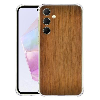 Samsung Galaxy A56 Hoesje - Donker Hout TPU Antishock Samsung Galaxy A56 Hoesje - Donker Hout TPU Antishock
