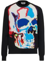 Alexander McQueen pull Skull Graffiti en maille intarsia - Noir - thumbnail