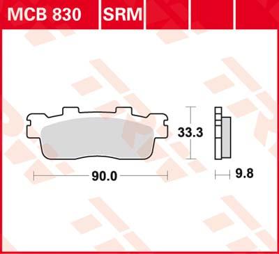 TRW Remblokken, en remschoenen voor de moto, MCB830SRM Sinter maxi scooter