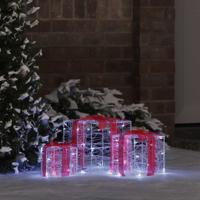 VidaXL Cadeau doos met 60 led 3 pcs koudwit 20 x 20 x 20 cm acryl