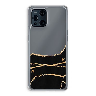 Gouden marmer: Oppo Find X3 Pro Transparant Hoesje