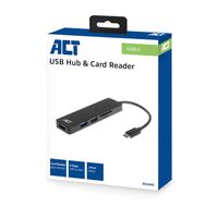 ACT AC6405 interface hub USB 3.2 Gen 1 (3.1 Gen 1) Type-C 5000 Mbit/s Zwart - thumbnail