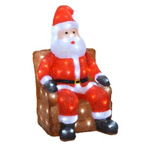 Kerstverlichting figuur - kerstman in stoel - 32 x 36 x 60 cm - LED kerstfiguren