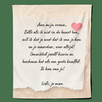 Valentijn Fleecedeken Aan Mijn Vrouw - Pillow Buddies