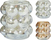 Waxinelichthouder Glas Bubbels Ø8cm Assorti 1st