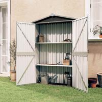 Tuinschuur 116x45x175 cm gegalvaniseerd staal grijs